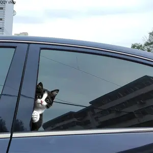 Cute Peeking Cat Glass Window Sticker, Cartoon Animal Print Vinyl Decal, Waterproof Removable Art Decor Sticker, Multipurpose Ornament for Car, Truck, Door, Toilet and Laptop Decoration