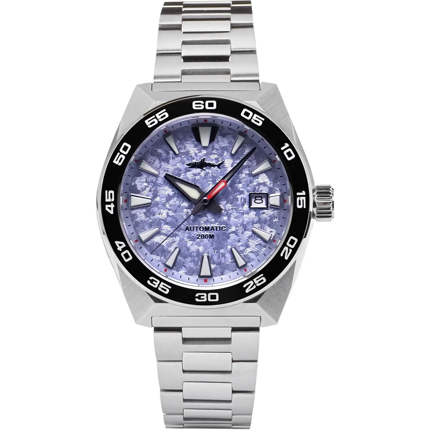 Heimdallr Men's Automatic Mechanical Diver Watch - 40mm Round Case, 200M (20atm) Water Resistant (100M - 200M Range), Scratch-Resistant Lens, C3 Night Glow Luminescent Hands, Stainless Steel Strap