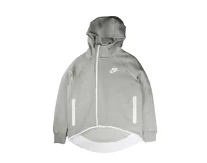 Nike Sportswear Tech Fleece Cape Hoodie in Dark Grey Heather/Matte Silver-White Cotton | Women's