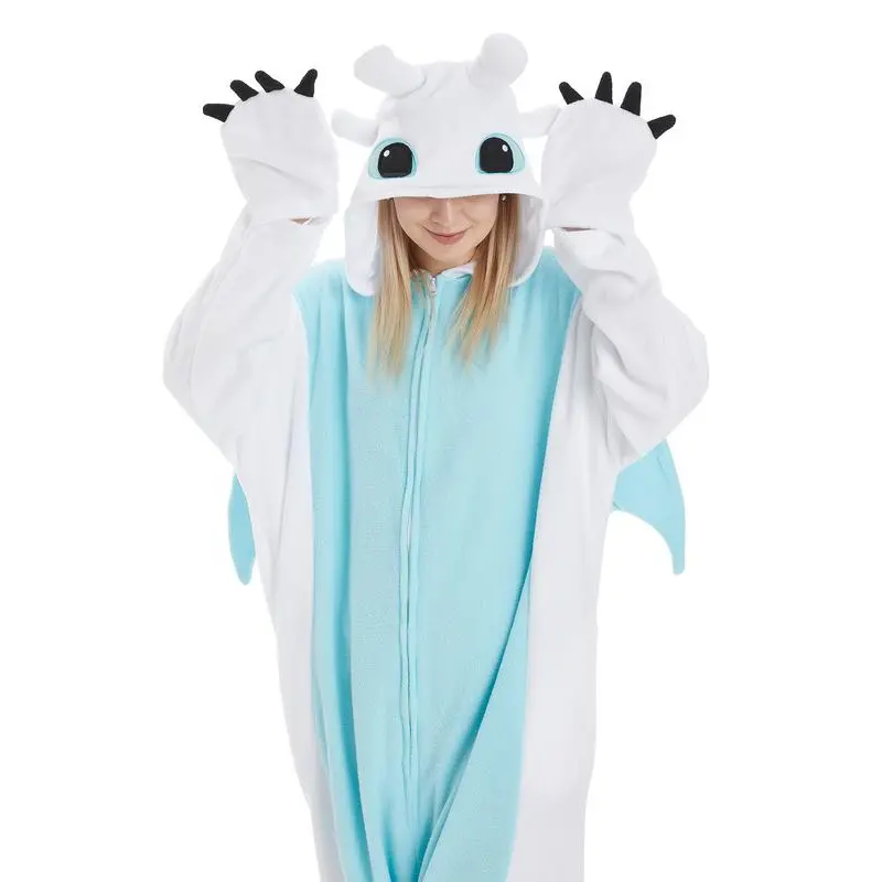 Unisex Men Women Toothless Dragon Jumpsuit Pajamas Jumpsuit-Cartoon Animals Halloween and Christmas Party Costumes, Cozy Casual Sleepwear suit  pan Loungewear Womenswear Onesies Homewear Pjs Pyjamas Basic Long Sleeve Minimalist