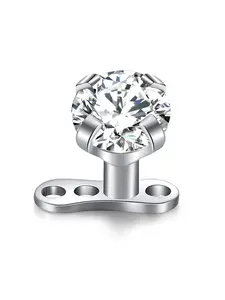 14G Dermal Anchor Tops and Base 316L Stainless Steel Dainty CZ  Microdermals Body Piercings Studs Punk Personalized Jewelry Gifts for Women Hypoallergenic Multiple Styles