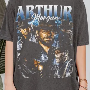 Arthur Morgan 90s Bootleg Graphic Tee T-Shirt | Red Dead Redemption 2 RDR2 Cowboy  DD34 AI9