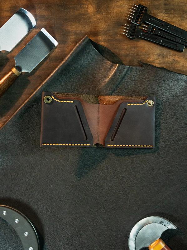 Men's Leather Wallet Handmade Hand Stitched Hand Waxed Burnished Edges Button Closure Bifold Style Best Valentines Gift For Him, Birthday Gift, Anniversary Gift For Husband, Boyfriend Gift