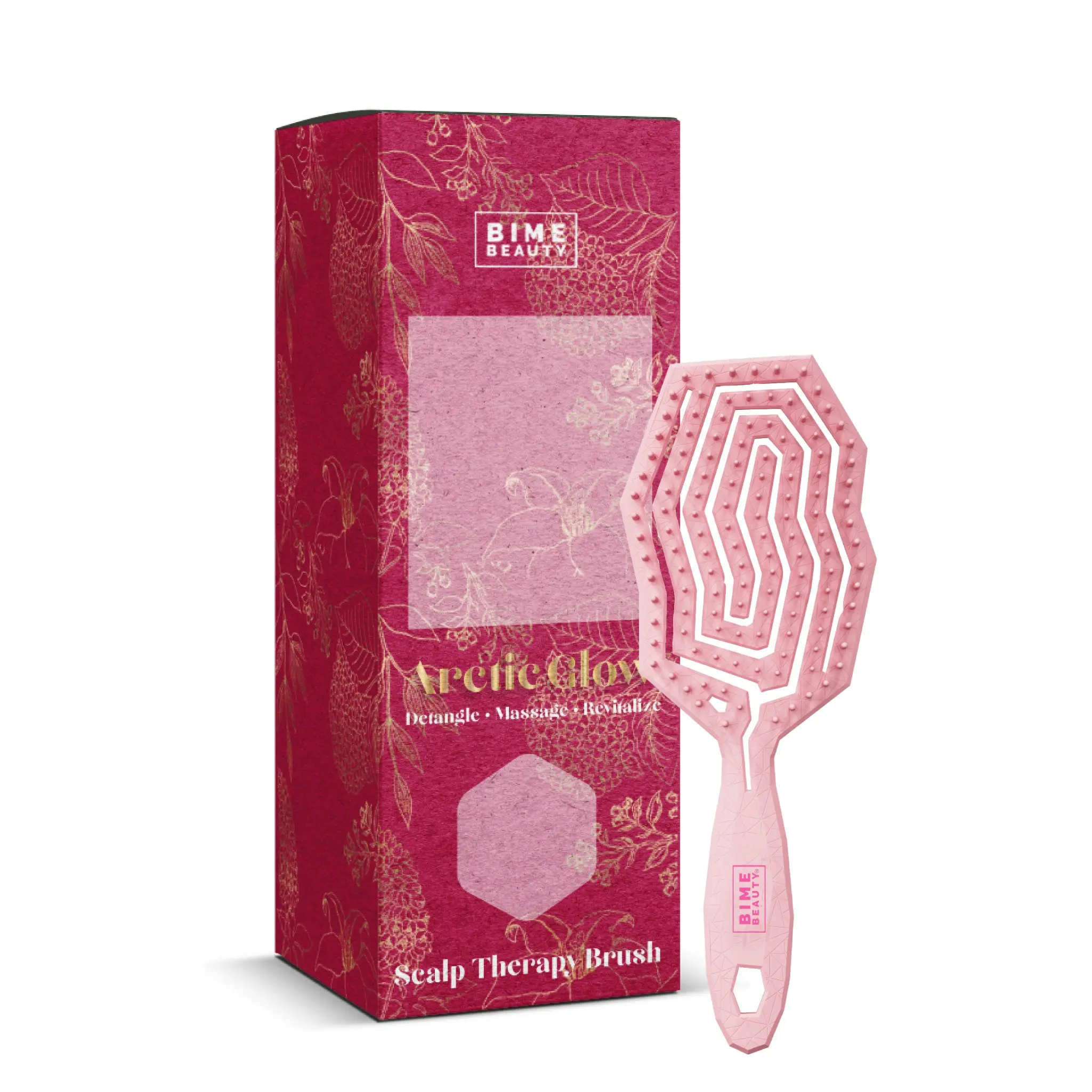 Bime Beauty ArcticGlow 3-in-1 Detangler Brush, Vented Scalp Therapy Massager with Dual-Width Bristles for Quick-Drying and Cleansing All Hair Types