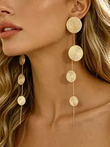 Women's pendant earrings, long and exaggerated bohemian-style Boho chandelier disc earrings, suitable for parties, weddings and other occasions, fashionable jewelry gifts, Statement earrings