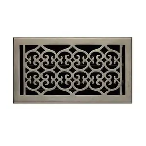 New Brushed Nickel 6" X 12" Old Victorian Cast Iron Floor Register by Signature Hardware