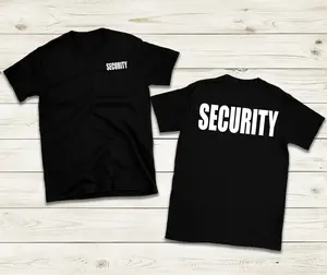 BLACK/WHITE LEFT FRONT & FULL BACK SECURITY SHIRT for Essential Protection
