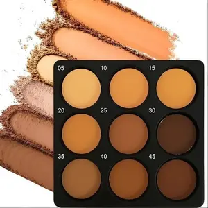 9-tone contour and concealer palette Contouring tray - matte and shiny textures that can be stacked and covered - suitable for all light skin tones, as an alternative to eyeshadow, contouring and setting spray Bronzer