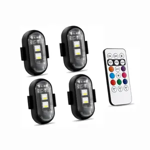 Led Aircraft Strobe Light, Remote Wireless Motorcycle Flash Light, Warning Lights for Bike Car Truck ATV UTV, Multifunctional Emergency Flashing Beacon Light, Waterproof Mini LED Anti-collision Safety Signal Lamp.