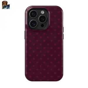 MagSafe iPhone Case Burgundy polka dot phone case, suitable for iPhone17 ProMax, 16Promax, Pro, plus, 15, 14, 13,12. Stylish design, shockproof protective case, smartphone case, phone cover, gift for iPhone 13