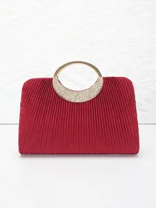 【Mother's Day】Satin pleated clutch bag, elegant clutch, ladies' evening bag, diamond-embellished handbag. Includes shoulder strap for crossbody wear. Magnetic closure. Suitable for weddings, parties, banquets, graduation season, Easter.