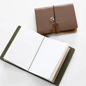 IDEAPLUS New Genuine Leather Handmade TN Retro Watercolor Book Travel Sketchbook Hand Account Watercolor Paper Medium Thick 300g Replaced Inner Page Brown Coffee Oil Wax Cowhide Standard Passport Version easter gift