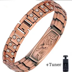 Pure Copper Bracelet for Men,2XStrengthMagneticBracelets for Men, Ideal Gift