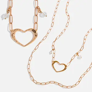 Love Open Heart Long Chain Necklace - Elegant Jewelry for Any Occasion Jewelry