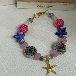 Female Handmade Starfish Charm Bead Bracelet, Casual Trendy Jewelry, Fashionable Bracelet, Jewelry Accessory