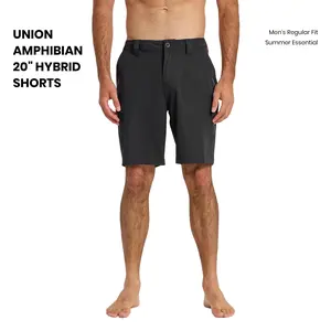 Quiksilver | Union Amphibian 20" Hybrid Shorts | Men’s Regular Fit | Waterproof Stretch Polyester | Fixed Button Waist | Side & Back Pockets | Summer Essential | Bottom