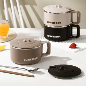 Foldable Stainless Steel Lunch Box, Portable Meal Container with Spoon, Insulated Bag, Leak-Proof Lid, Handle, Dishwasher Safe, Office School Outdoor, Leakproof Insulated Lunchbox