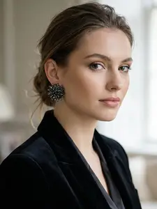 1 pair of black crystal fireworks earrings, created with radiating black diamonds to create a three-dimensional effect of fireworks, suitable for daily wear, vacation dates, and other occasions. It is also a surprising and exquisite small gift.