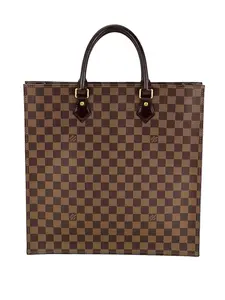 Pre-owned Louis Vuitton Canvas Tote Bags Sac Plat Brown Damier Ebene Shopping Tote Bag