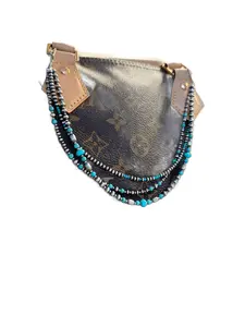 Handmade Sterling Silver Kingman Turquoise Purse Chain