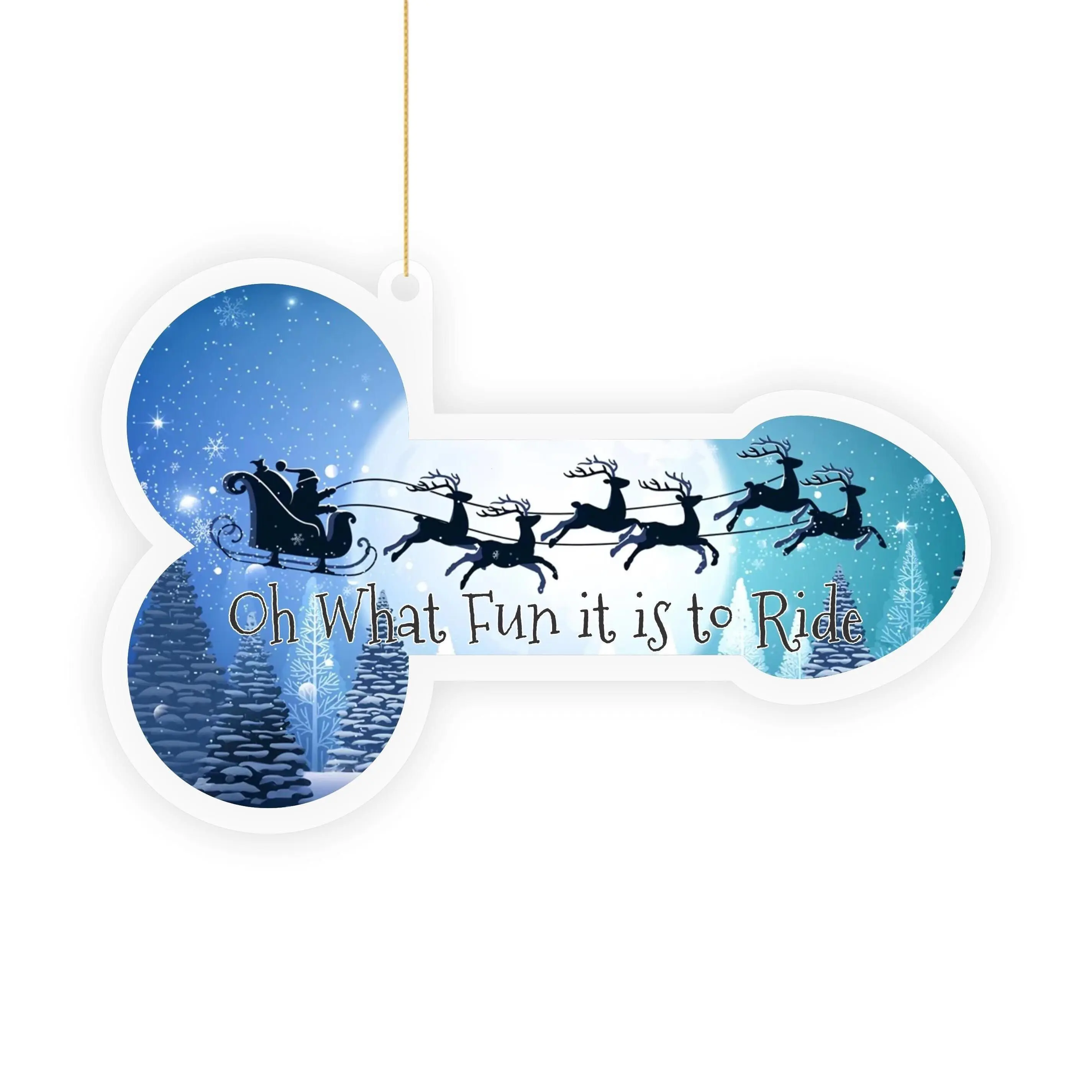 Funny Santa Sleigh Ride Christmas Ornament, Gag Holiday Decor, Funny Xmas Ornament, Adult Humor Christmas Gift, Novelty Stocking Stuffer