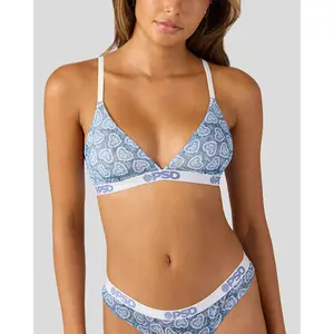 PSD Womens Country Rose Triangle Bralette - Breathable Mesh Fabric Bralette with Adjustable Straps, Soft Comfortable and Cute Womenswear