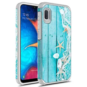 Dual Layer Shockproof Hard Cover Graphic Fashion Colorful Silicone Case for Samsung Galaxy A10E, Hybrid Accessories Durable Smartphone Plastic Protection Protective Cellphone Custom Handheld Phonecase  Protector Devices