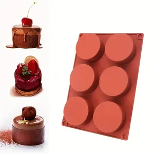 1pc, 2pcs Sandwich Cookies, Muffins, Cupcakes, Brownies, Pudding, Jelly Cylinder Candy Silicone Mold/Chocolate Cover Cookies Silicone Mold - Small Size 6 Cavities/12 Cavities