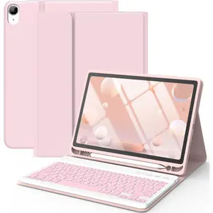 Tablet Case and Keyboard, 1-Piece Wireless Keyboard Case, Compatible with 11th-Generation iPad (10.9/11-inch), Tablet Keyboard Case with Pen Slot, iPad Accessories