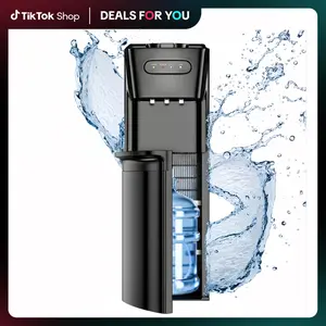 [dealsforyoudays]TEHANLD Water Cooler Dispenser Hot Cold & Cool Water Dispenser for 3 or 5 Gallon Bottles, Empty Bottle Indicator, Child Safety Lock, Ideal for Office, Home, Living Room, Dark Black