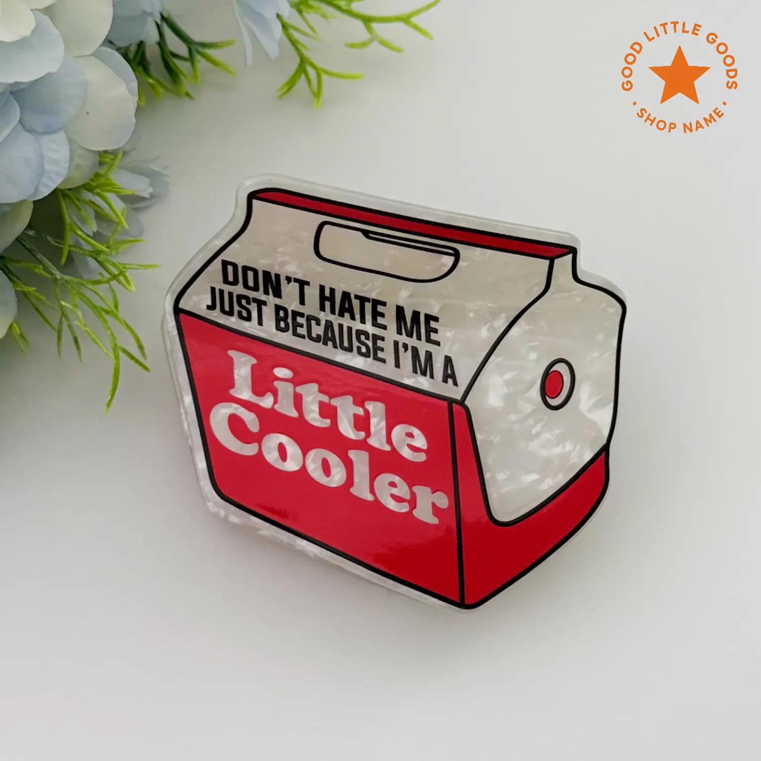 Little Cooler Hair Claw Clip, Novelty Retro Cooler Hair Accessory for Women, Funny Statement Hair Clip, Cute Aesthetic Claw Clip Gift