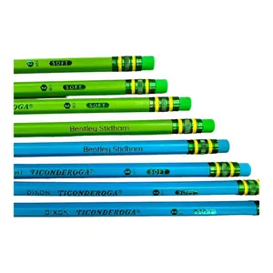 Set of 8 personalized Blue and Green Ticonderoga pencils