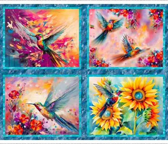 Hummingbird Bouquet - 3-Wishes Fabric