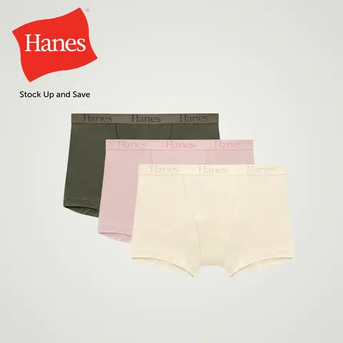 Hanes Originals Women's Supersoft Boxer Brief Underwear 3-pack Multi Pack Comfortable Fit Soft Stretch Fabric Breathable Ob49as