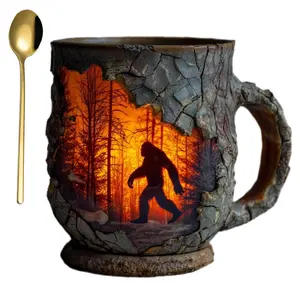 1pcs Bigfoot Forest Fire Mug, Surprise Gift for Water Lovers, Creative Decoration, Ideal for Those Who Love Drinking