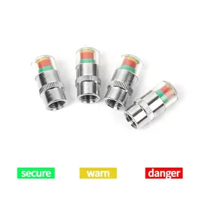 Car Tire Pressure Monitoring Cap Visual Tire Pressure Warning Device Tire Detection Cap Tire Pressure Detector Tire Pressure Cap 4Pack