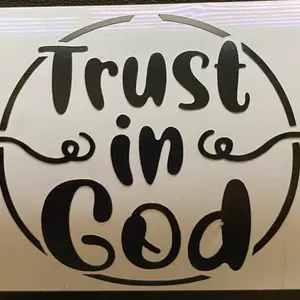 Trust in God Rear View Mirror Decal - Inspire Faith and Support International Mission Trips