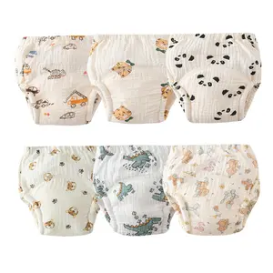 6-Pack Cotton Training Pants For Boys Soft Breathable Pee Training Underwear Waterproof Toddler Underpants Infant Reusable Potty Assorted Training Panties For Kids