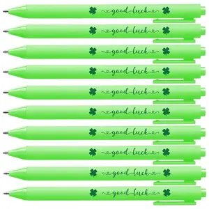 10/20/30 Pcs Good Luck Ballpoint Pens, St Patrick's Day Gifts for Employee, Shamrock Ballpoint Pens, Funny Pens for Team, Black Ink Bulk Set, for Team Staff Teacher Coworker, Office Gift Supplies