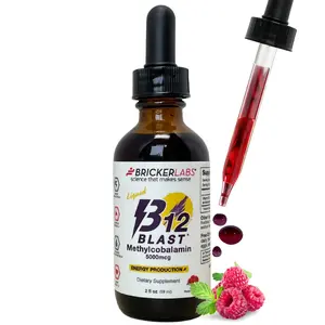 B12 Blast Methylcobalamin 5000mcg, Great Tasting Sublingual Liquid Energy Vitamins -Vegan B12 Vitamins, Sustained Energy and Cellular Health Supplement - 59-Day Servings