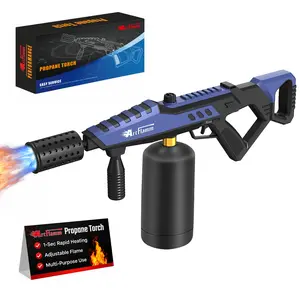 【DealsForYouDays】ARTFLAMM Upgraded Powerful Propane Torch Gun, Kitchen Torch with Adjustable Flame, Flamethrower Blow Torch Gun, Gas Welding Kits for BBQ, Searing Steak, Camping & Charcoal Torch Lighter(Tank Not Included)