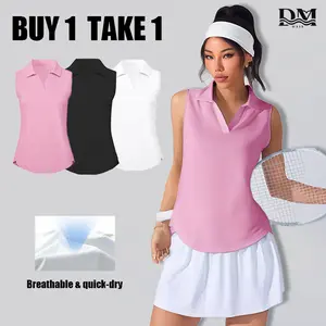 Women’s Sleeveless Polo Shirt – Breathable Quick Dry Tennis & Golf Top for Summer Golf & Daily Wear – Breathable Quick Dry Top | Buy 1 Get 1 sport tee Ladies Workout Crop Sweatshirts Boat Neck Open Back Tank gym athletic activewear