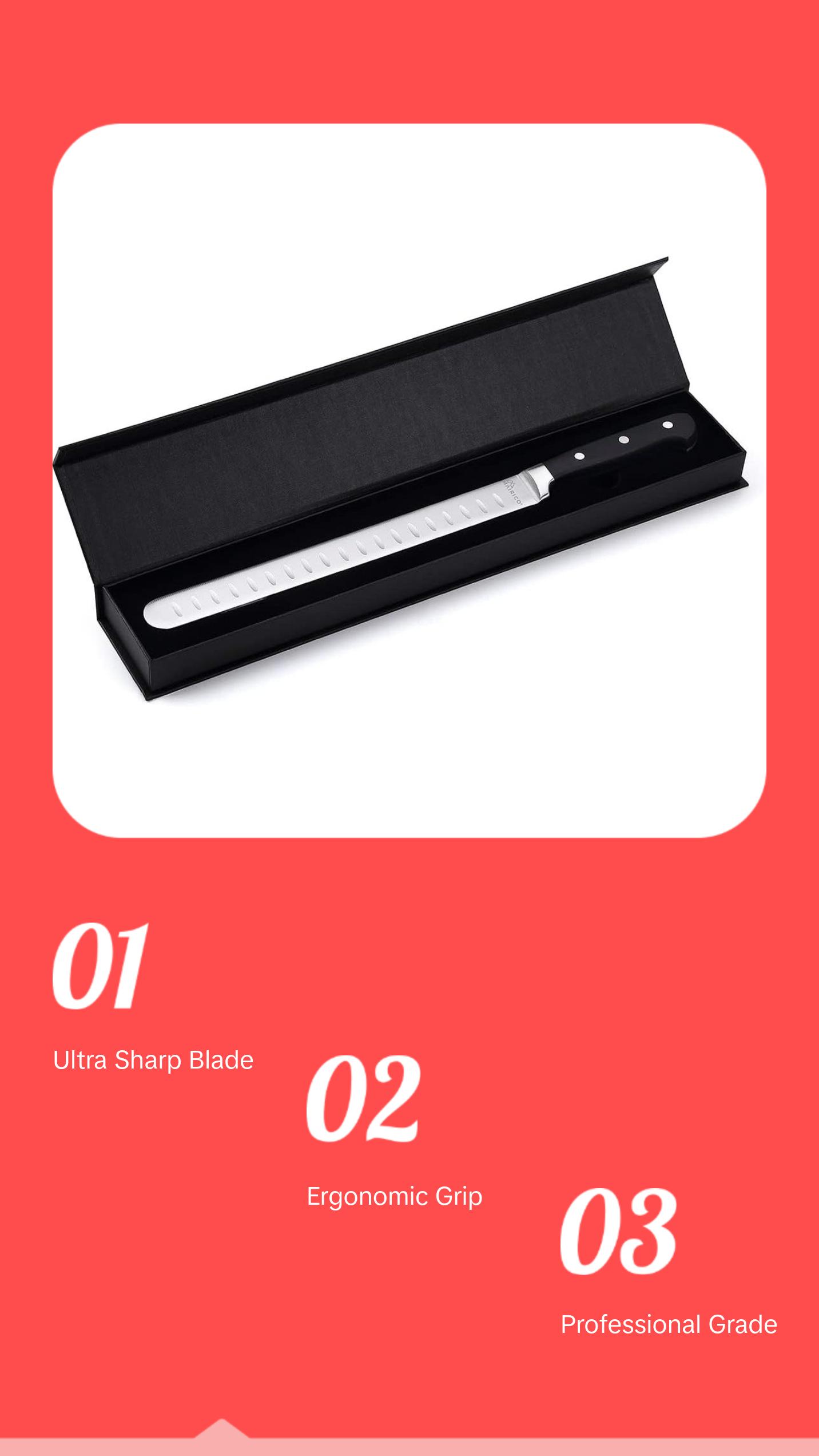 Brisket Slicing Knife - Ultra Sharp Premium 11-Inch Stainless Steel Carving Knife  MAIRICO