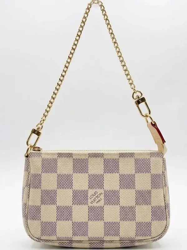 Pre-owned Louis Vuitton PVC Mini Bags Damier Azur Mini Pochette Accessoires 4000037079020