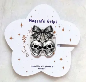 Skull Cherry MagSafe Phone Grip, Kindle Grip, Funny Phone Holder, Trendy Phone Accessory, Perfect Gift For Her
