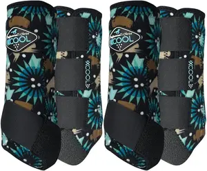 Professional's Choice 2XCOOL Sports Medicine Horse Boots - 4-Pack Neoprene-Free with Kevlar Support & brrr° Cooling Bison / Large