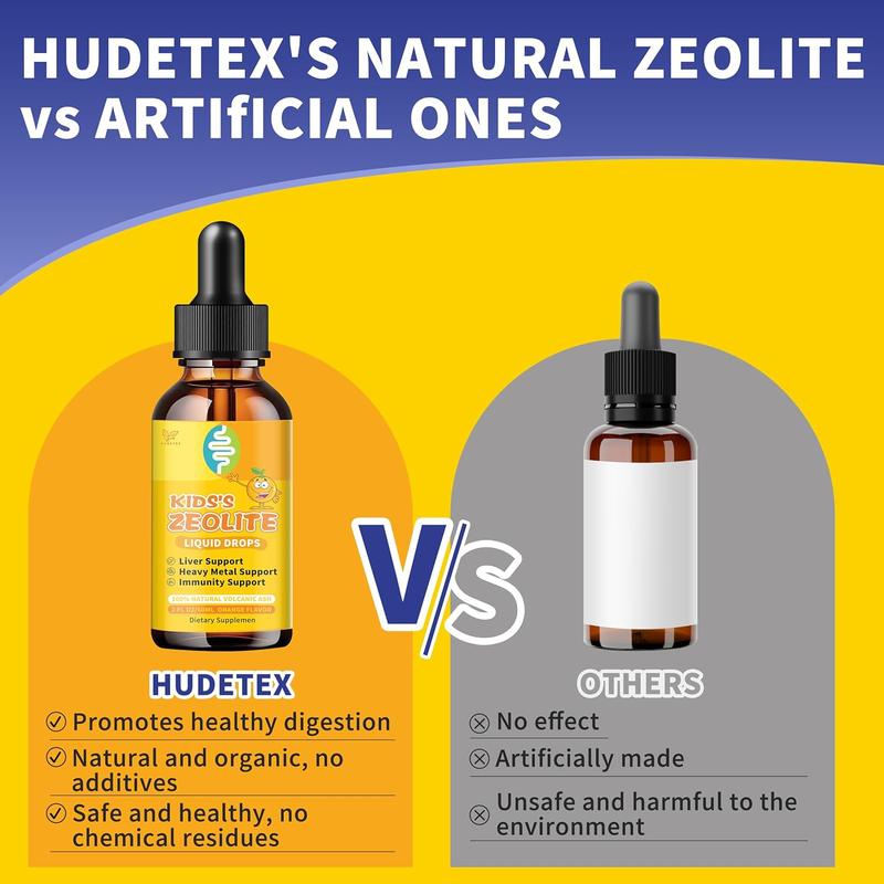 Zeolite Drops for Kids | Kid's Cellular Support Formula Over 2 Years Old | Natural Mineral Supplement | Support Healthy Digestion* | NSF Certified | Sugar-Free & Vegan | Orange Flavor | 2 Fl oz