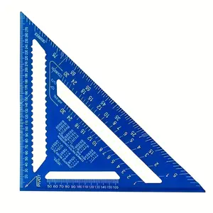 12 Inch Aluminum Triangle Ruler Multi-Function Woodworking Square Tool with Serrated Edge for Accurate Measuring Layout Carpentry Home Improvement and Design Projects