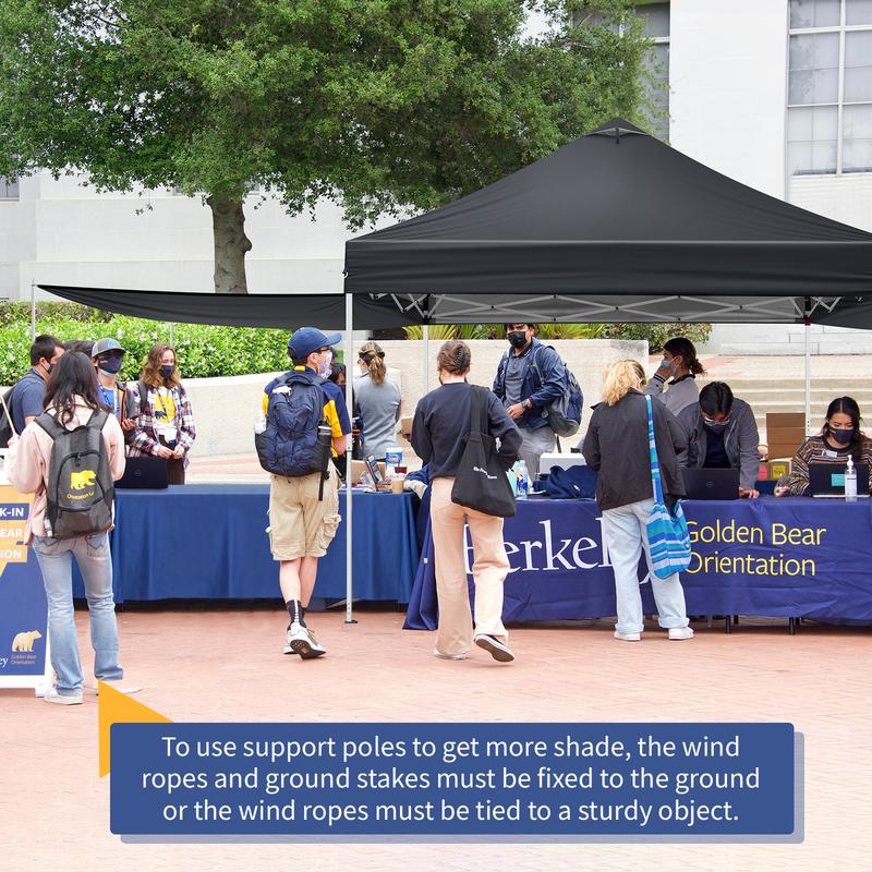 10x10FT pop up Canopy Tent with 2 sidewalls, Outdoor Canopy Tent,Adjustable Dual Awnings & Carry Bag