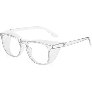 Anti Fog Safety Glasses Round Clear Blue Light Blocking Goggles Anti Pollen Protective Glasses with Side Shields